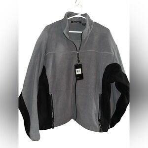 NWT Rivers End Woman black zip up micro fleece jacket )- Large. MSRP $75